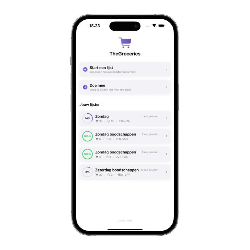 TheGroceries App Screenshot